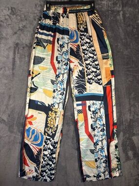 Micas Floral Wide-Leg Pants Size Medium